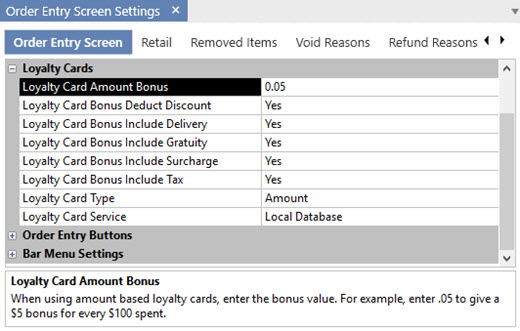 Loyalty Card Settings