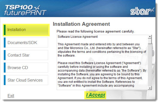 Accept the License Agreement