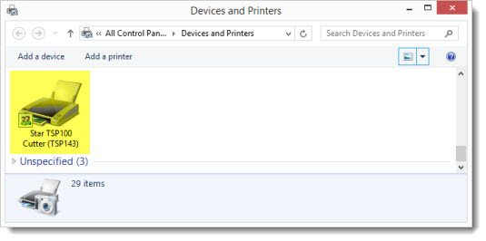 Windows 8 Devices and Printers Folder