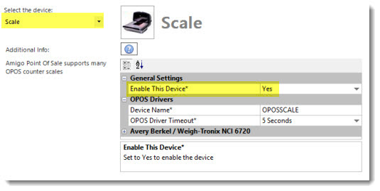 Counter Scale Configuration