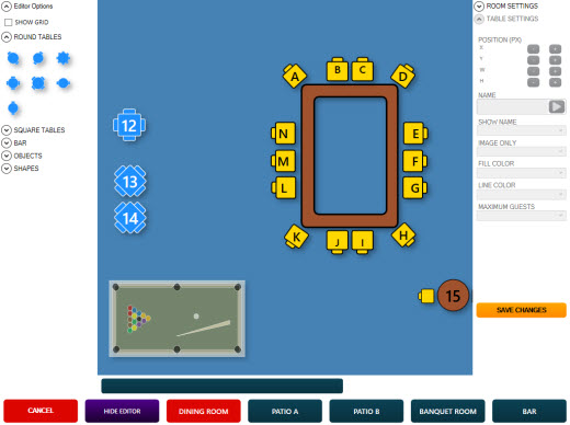 Seating Chart In Edit Mode