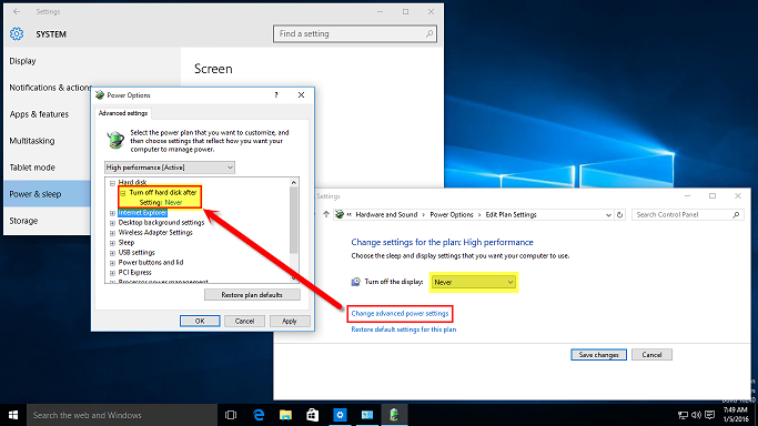 Windows 10 High Performance Power Settings Windows 10 High Performance Power Settings